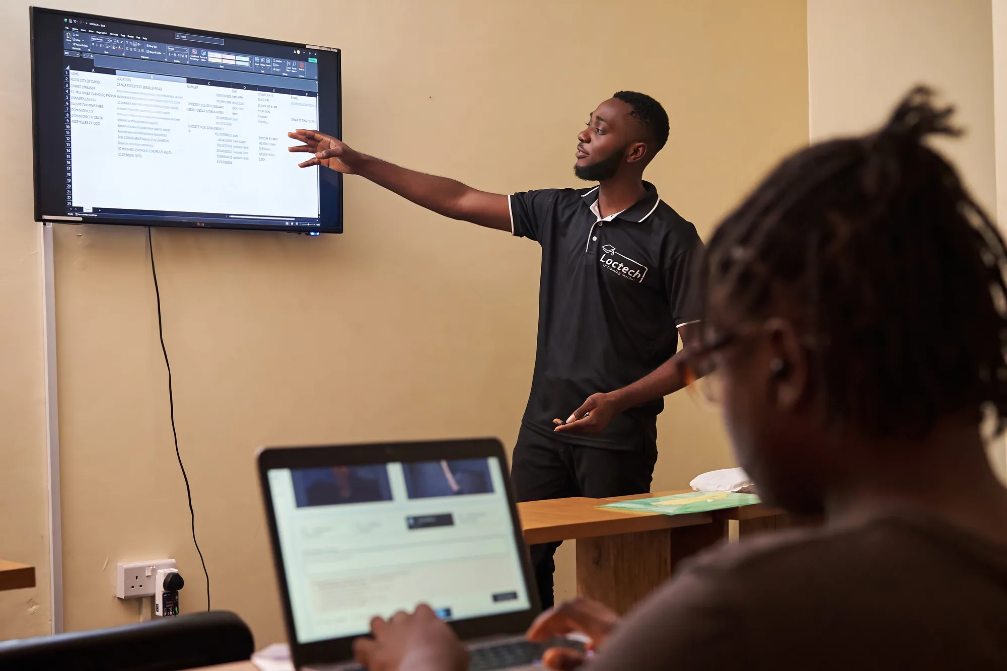 Learners in a practical class at Loctech